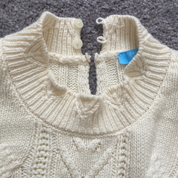 Draper James RSVP Ivory Ruffled Scallop Hem Cable Knit Sweater, XXL - Picture 6 of 10